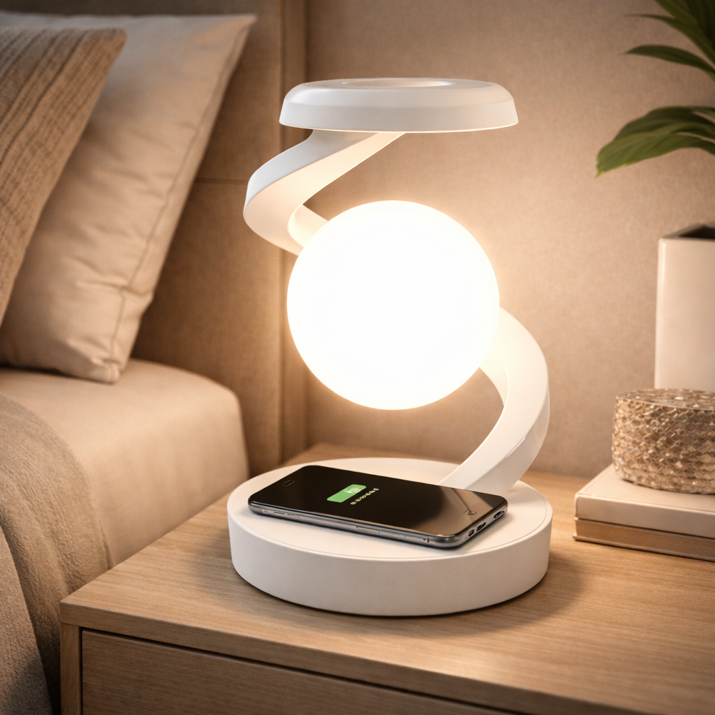 Lampe de Chevet Tactile Design avec Chargeur sans Fil