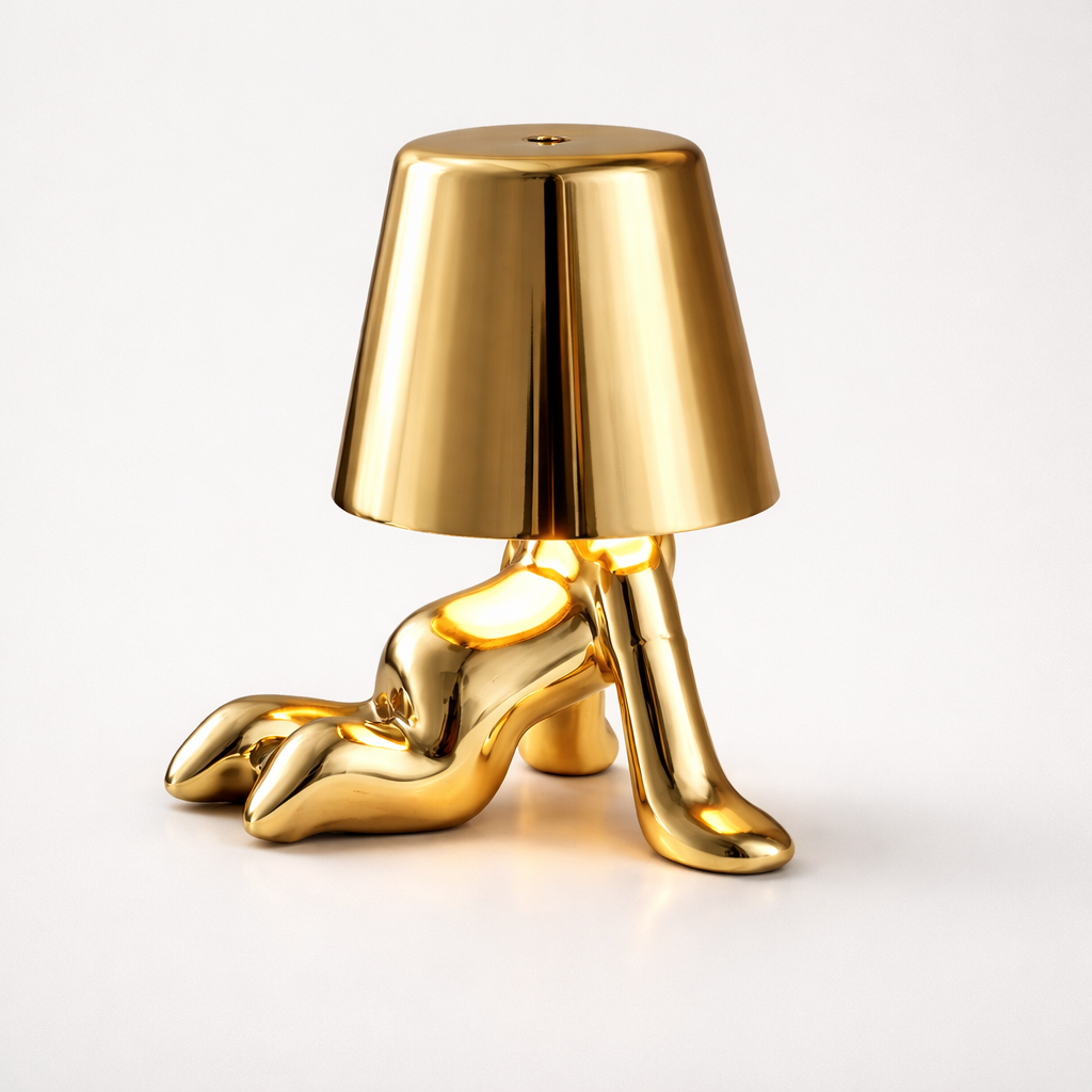 Lampe de Table Homme Doré Chrome Nordique Rechargeable