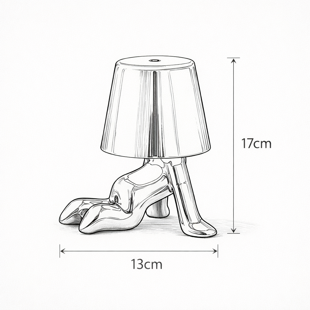 Lampe de Table Homme Doré Chrome Nordique Rechargeable