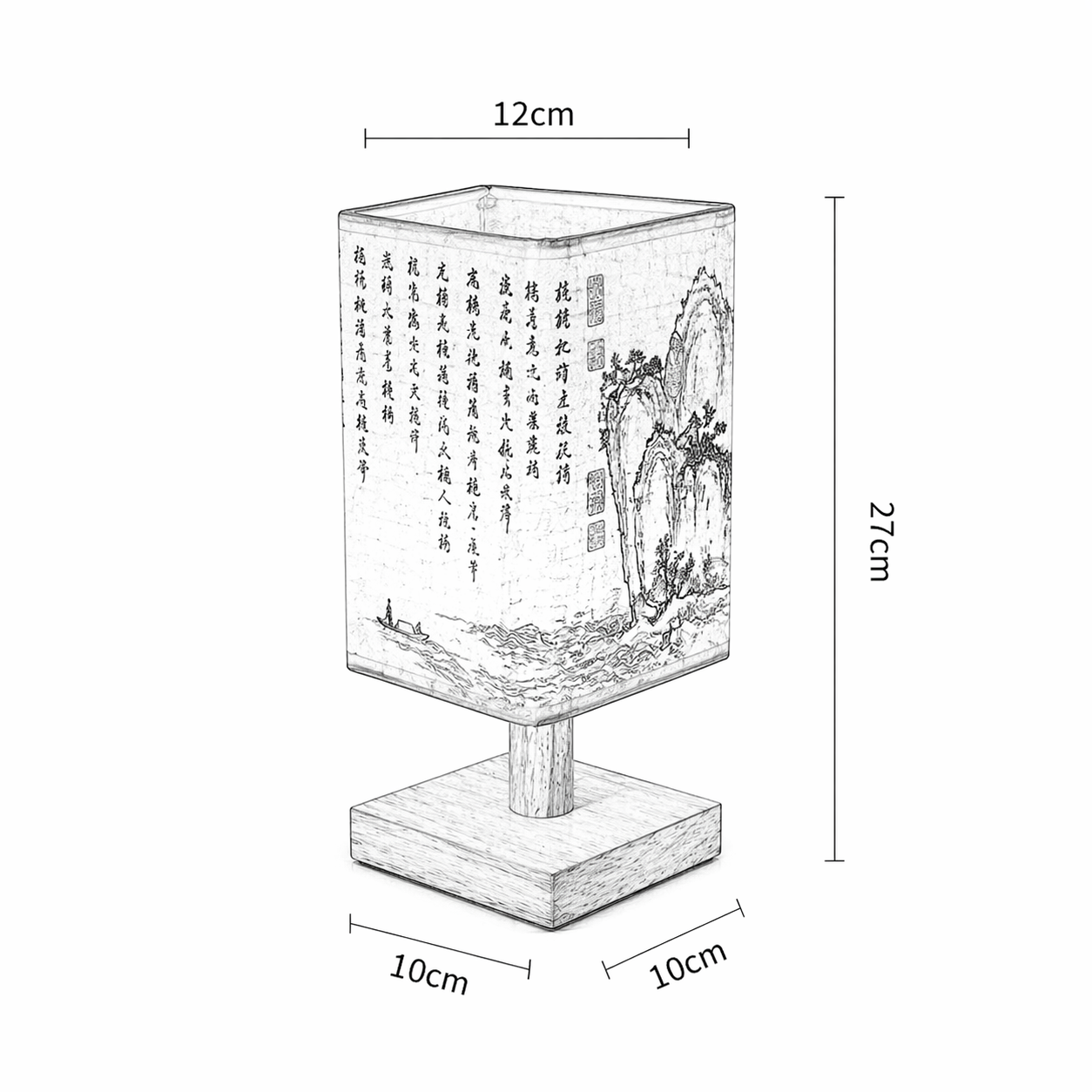 Lampe Style Chinois en Bois et Tissu