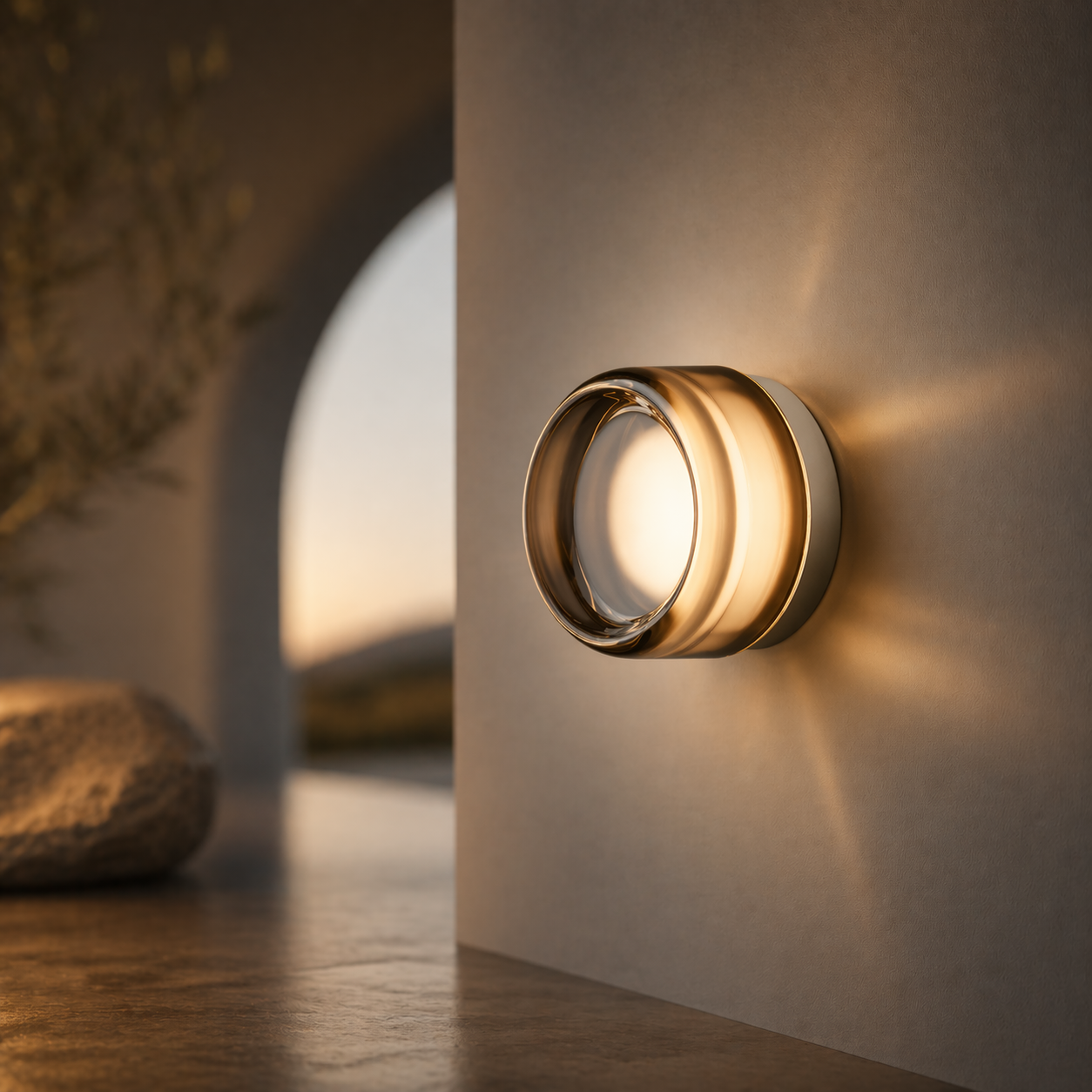 Lampe Murale Ronde en Verre