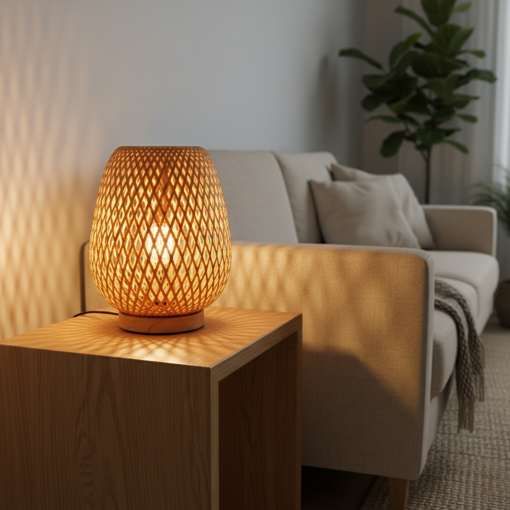 Lampe en Bambou Tressé