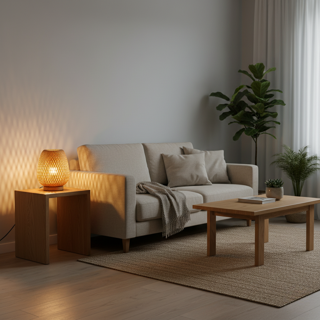 Lampe en Bambou Tressé
