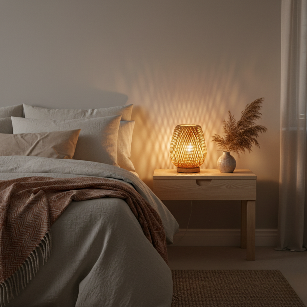 Lampe en Bambou Tressé
