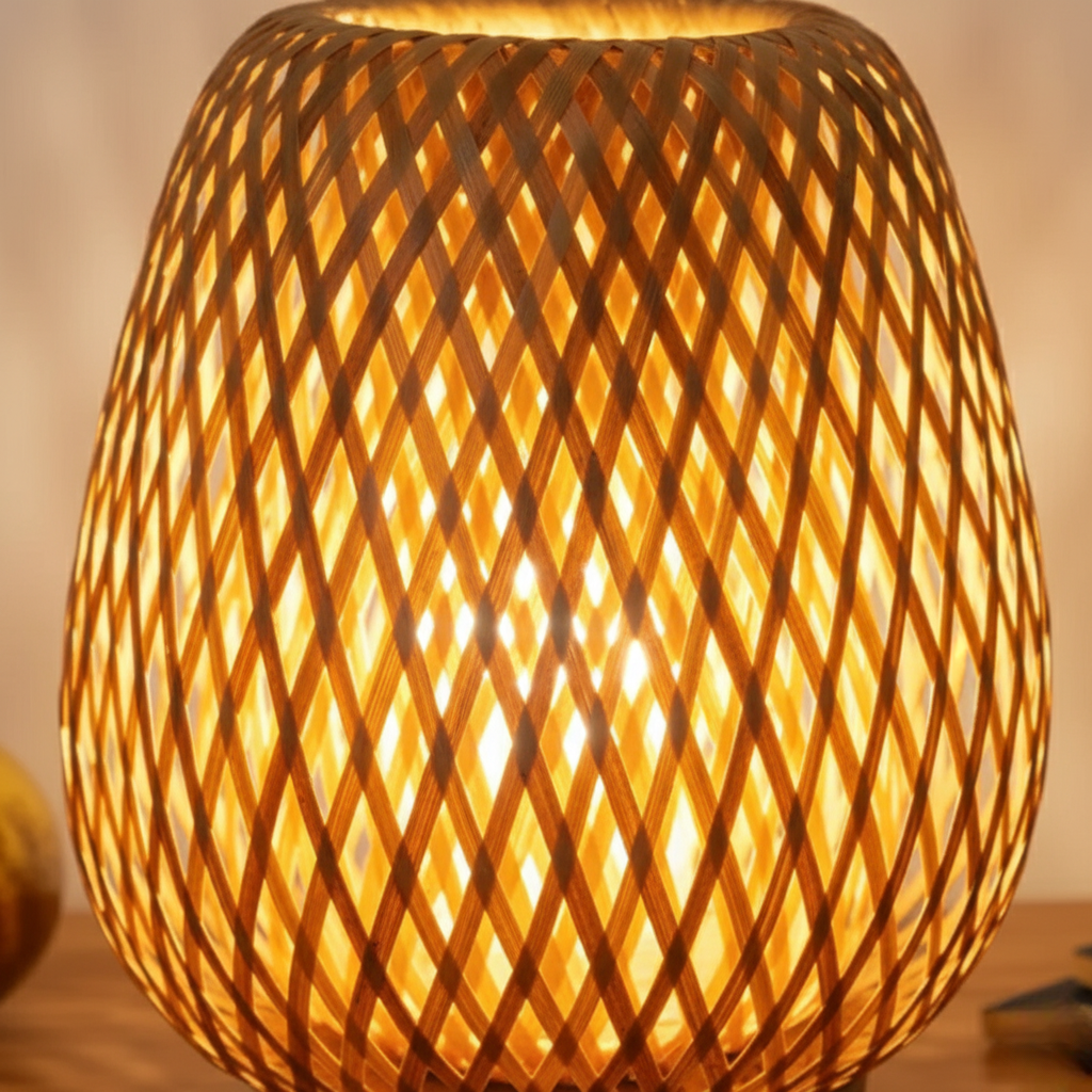 Lampe en Bambou Tressé