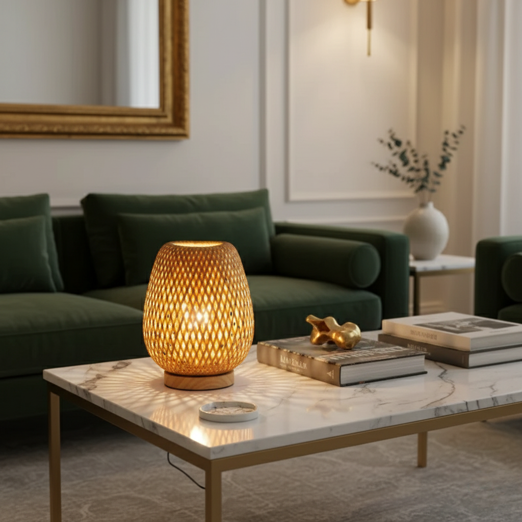 Lampe en Bambou Tressé