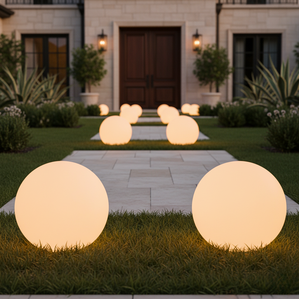 Lampe Boule LED Extérieure Étanche Rechargeable