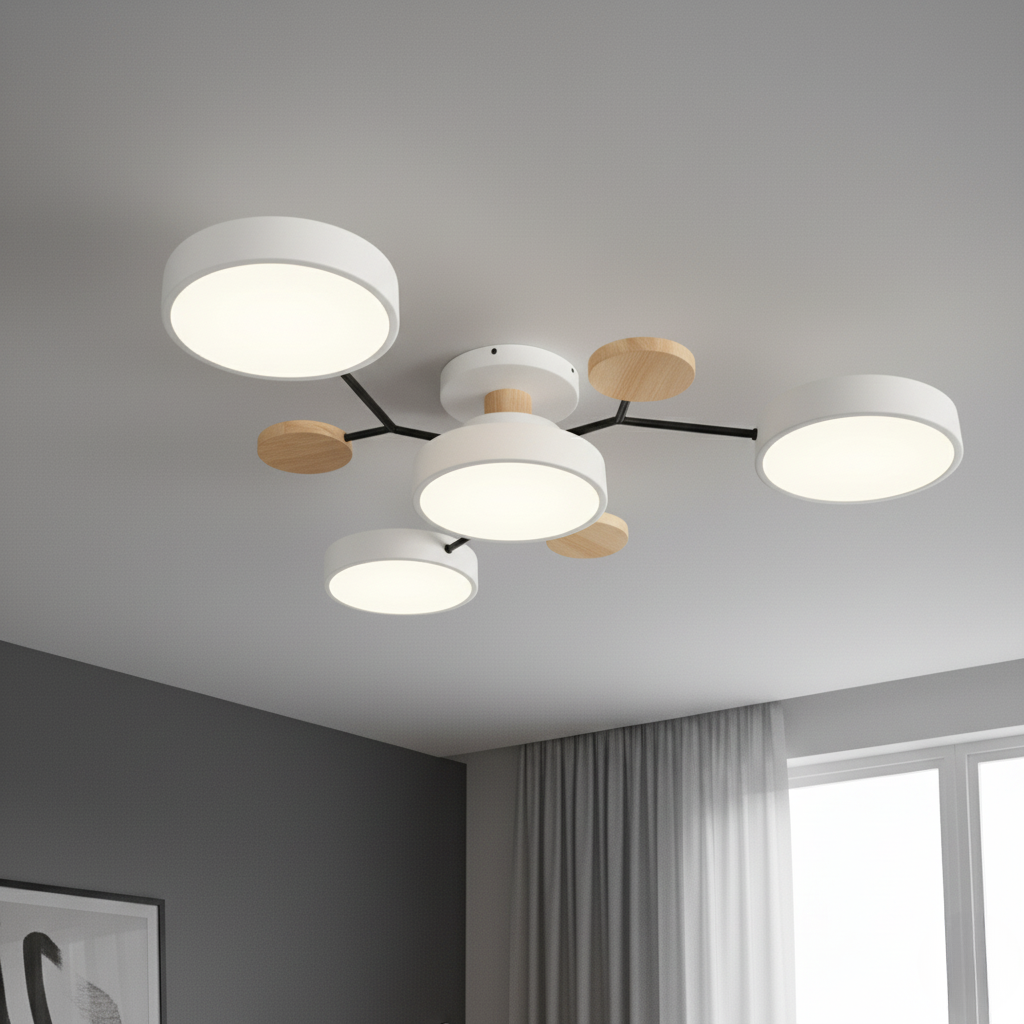 Plafonnier Circulaire Moderne Nordique en Acrylique LED