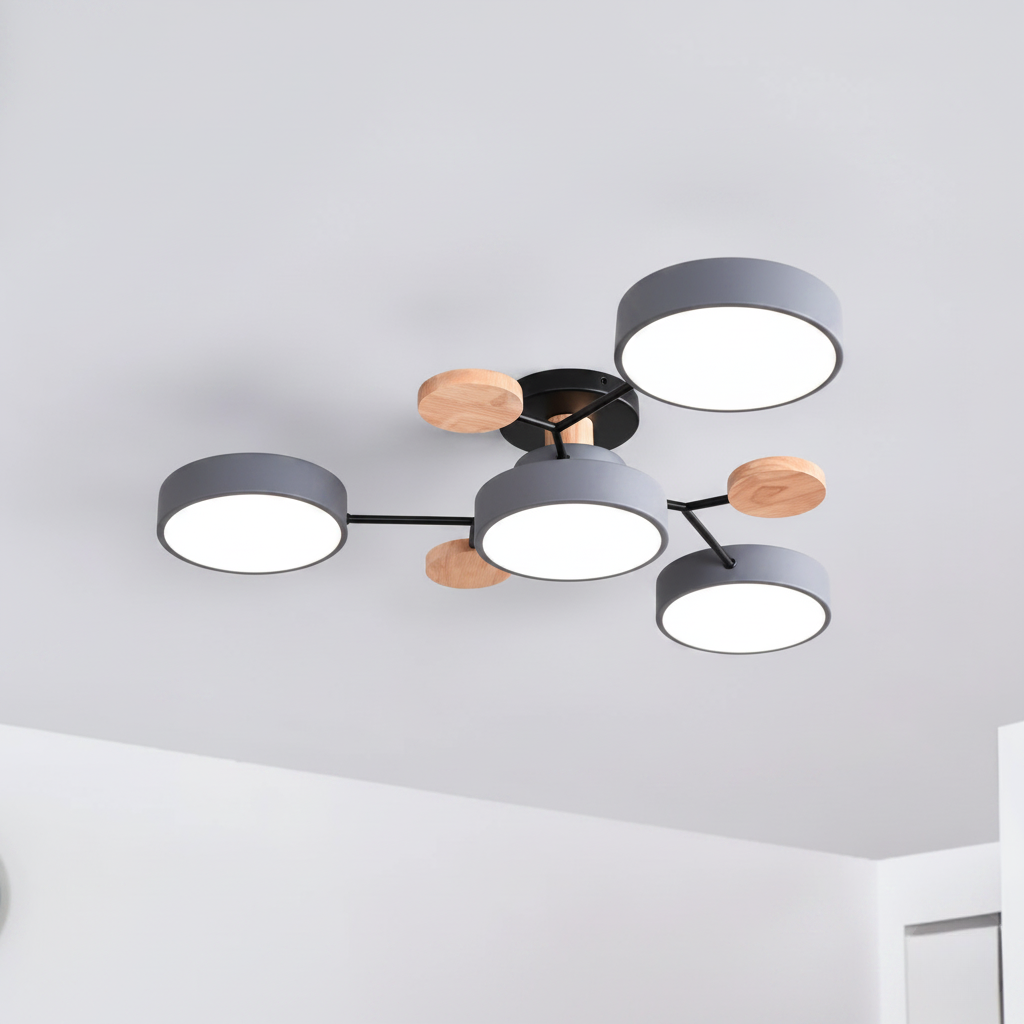 Plafonnier Circulaire Moderne Nordique en Acrylique LED