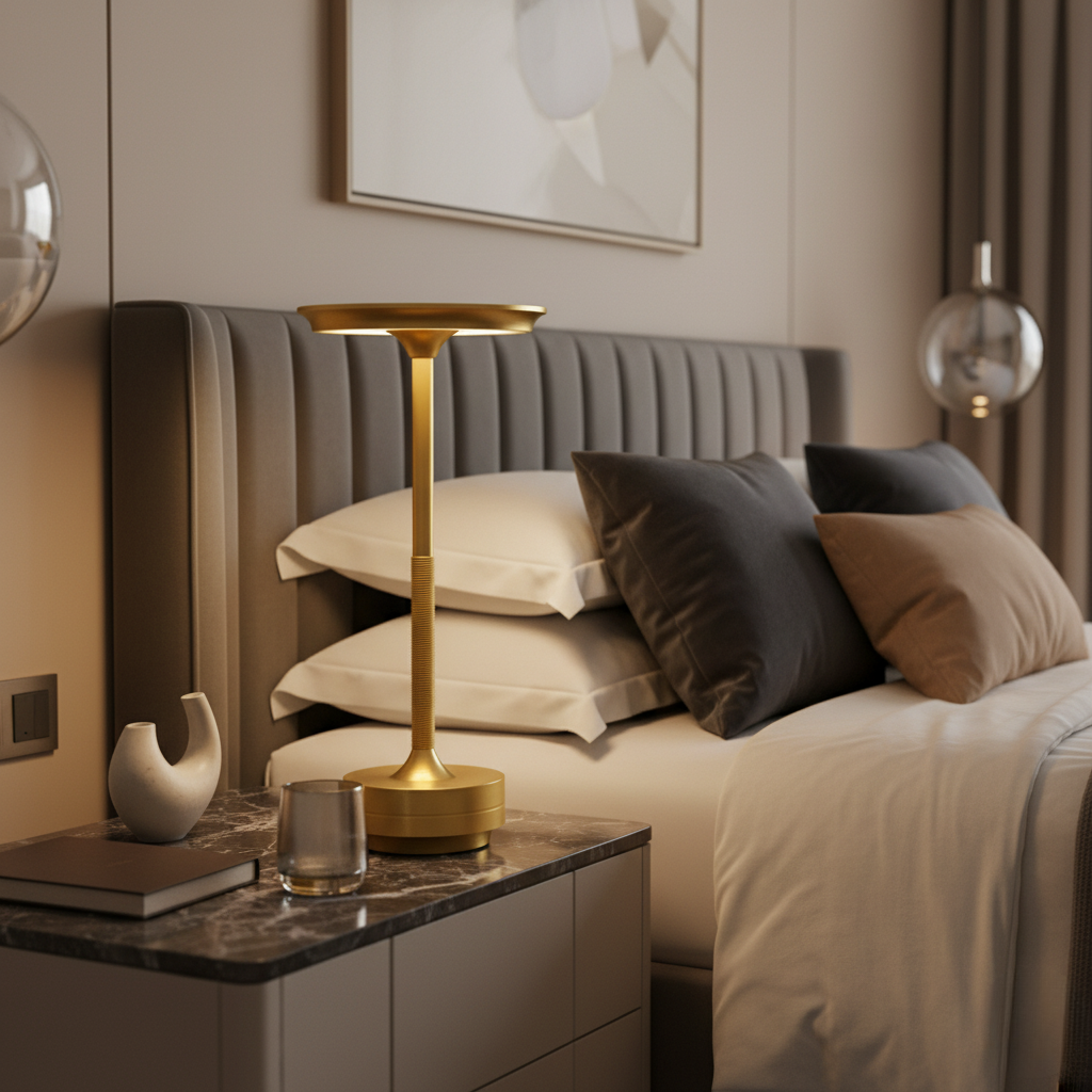 Lampe de Table Design Moderne et Rechargeable avec Éclairage Dimmable