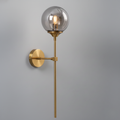Applique Murale Boule en Verre Dorée