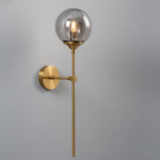 Applique Murale Boule en Verre Dorée