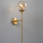Applique Murale Boule en Verre Dorée