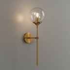 Applique Murale Boule en Verre Dorée