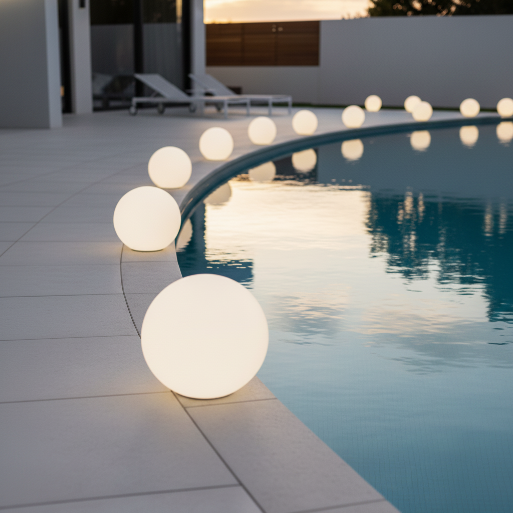 Lampe Boule LED Extérieure Étanche Rechargeable