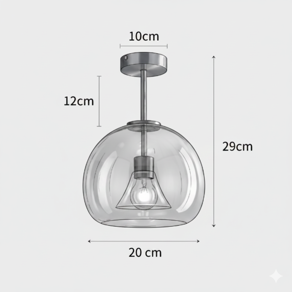 Plafonnier en Verre Design Nordique