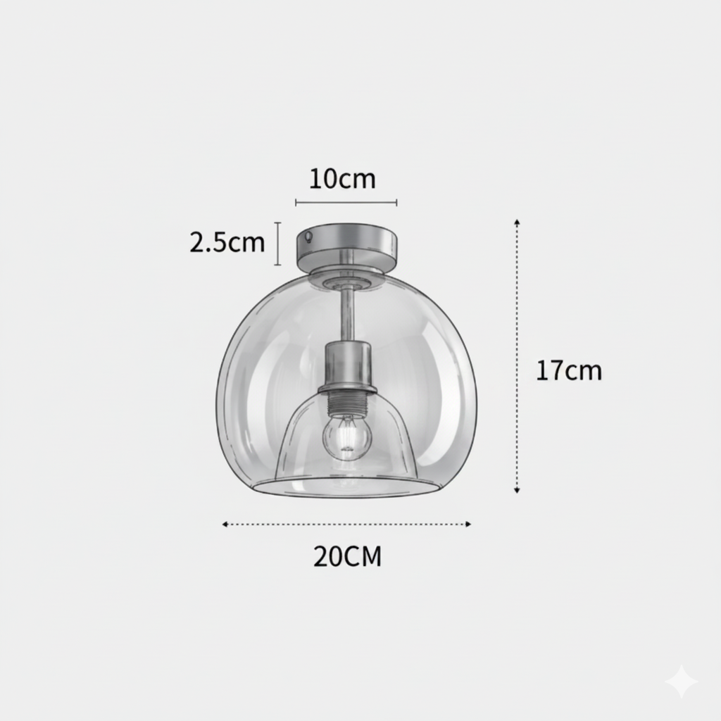 Plafonnier en Verre Design Nordique
