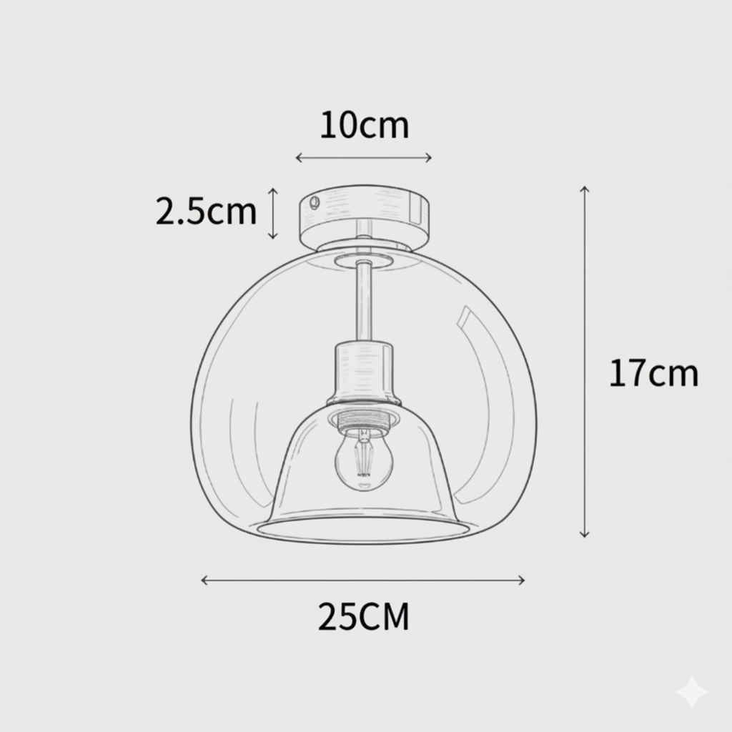 Plafonnier en Verre Design Nordique