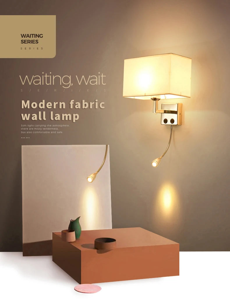 Applique en tissu avec interrupteur LED