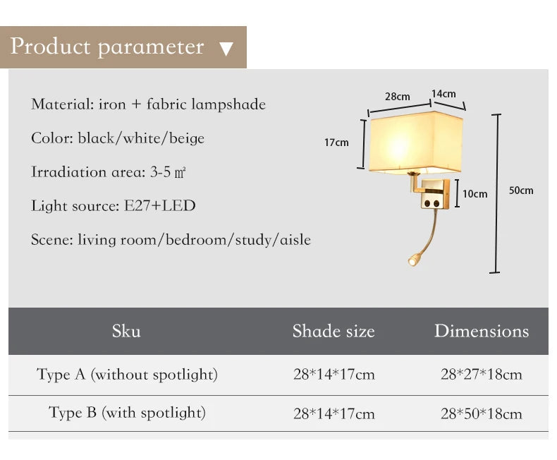 Applique en tissu avec interrupteur LED
