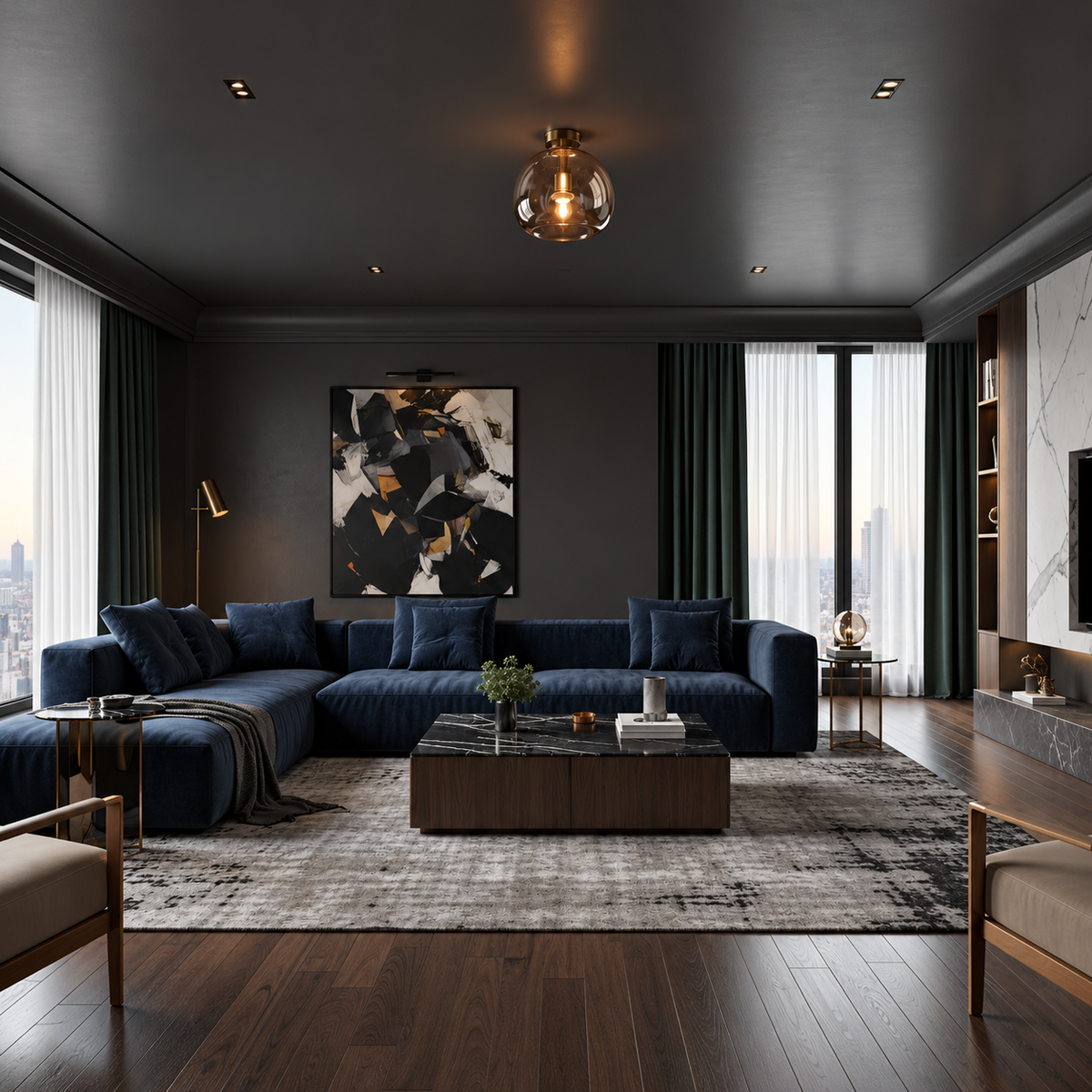 Plafonnier en Verre Design Nordique